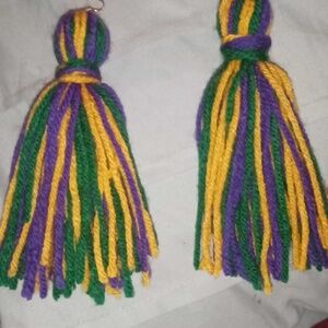 Multicolor Hand Knitting Earrings.